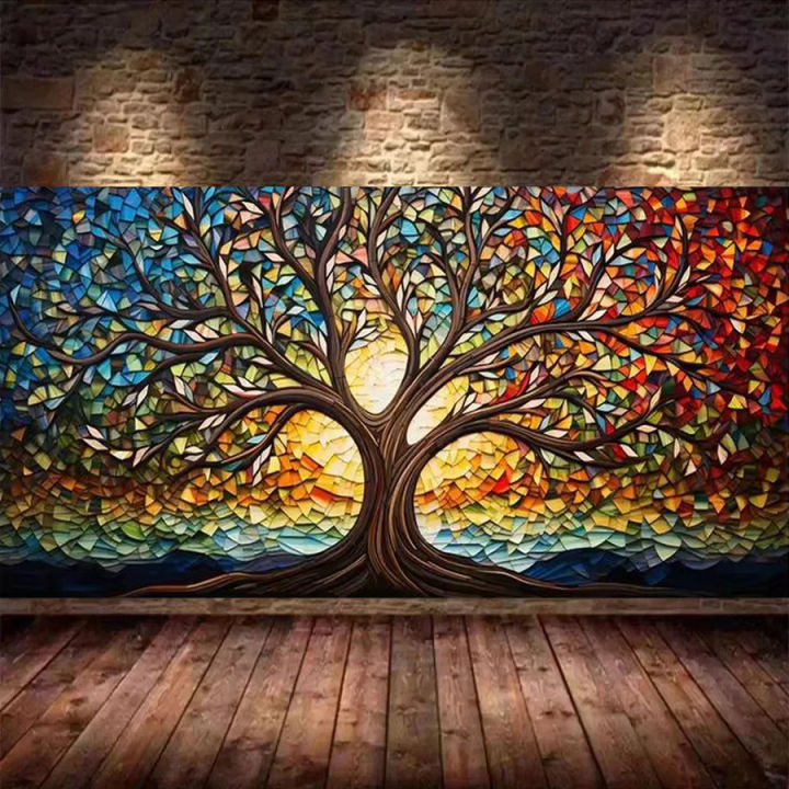 Rice, all-around square Tree of Life large DIY diamond painting with ...