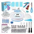220Pcs Cake Decorating Tools Kit Turntable Set. 