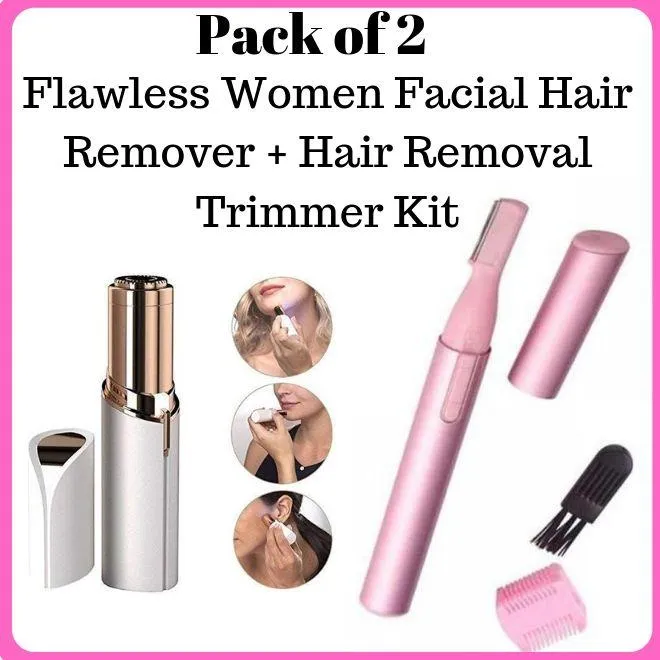 Pack%20of%202%20Flawless%20Women%20Facial%20Hair%20Remover%20+%20Hair%20Removal%20Trimmer%20Kit%20-%20Image%202
