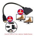HDMI Male to Dual HDMI Twin Female 1 in 2 out Y Splitter Short Cable Converter for TV Xbox Blue-Ray DVD Players PS3, HDMI Male to Dual HDMI 1 Male to 2 Female HDMI Y Splitter Cable - Support Two TVs or Monitor Multi Monitor Adapter for HDMI HD, LED, LCD. 