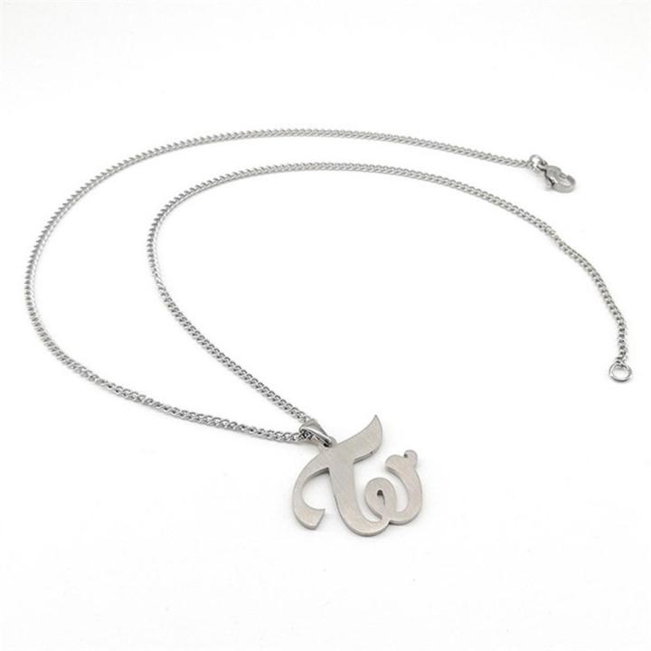 Kpop Group Twice W Logo Leather Titanium Steel Pendant Necklace For Women Jewelry Collares B135