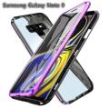 【 Miga Plaza 】 For Samsung Galaxy Note 9 Magnetic Case 360 Front+Back double-sided 9H Tempered Glass Case For Samsung Galaxy Note 9 Metal Bumper Case. 