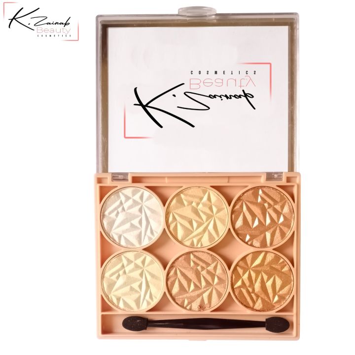 Makeup highliter,6 colors makeup highlighter.  Highlighter kit,    6 in 1 Professional Shiny Blusher Highlighter Palette Kit,