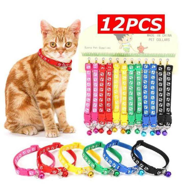 12 pcs / Cat Collar Paws Printed