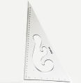 Cokai KJ-1135 Set Square 2-Piece Set - 35 cm with 3mm Thickness, Isosceles Triangle Ruler & Acute Triangle Ruler with French Curve. 