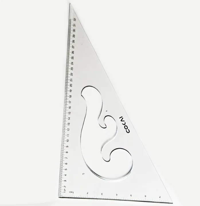 Cokai%20KJ-1135%20Set%20Square%202-Piece%20Set%20-%2035%20cm%20with%203mm%20Thickness,%20Isosceles%20Triangle%20Ruler%20&%20Acute%20Triangle%20Ruler%20with%20French%20Curve%20-%20Image%203
