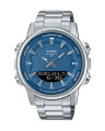 Casio General Analog-Digital Combination Stainless Steel Blue Dial Silver Stainless Steel Bracelet Watch-AMW-880D-2A1VDF. 