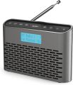 i-box (Model 79284PI/14)DAB/DAB+ and FM radio – stereo sound, portable digital radio with mains and battery operated, compact rechargeable digital radio with USB charging for up to 15 hours of playback time (Silver). 