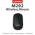 Lenovo M202 2.4GHz Wireless Mouse Office Mouse 4 Keys Mute Mice Ergonomic Design with 3 Adjustable DPI for PC Laptop Black. 