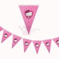 HELLO KITTY THEME BUNTINGS - PACK OF 10 BUNTINGS - HELLO KITTY BUNTINGS - PARTY FLAGS BANNER. 