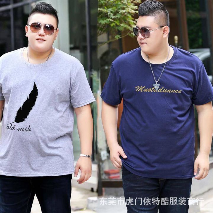 Large men's short T-shirt with loose fit and enlarged fat, affordable clothing for 2023 trendy brand half sleeved fat guy t-shirt