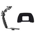 BRADOO- DK-21 Black Rubber Coated Eyecup Eyepiece with Camera L Bracket Mount Video Grip L-Bracket. 