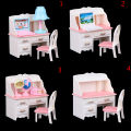 Doll play dollhouse furniture desk+lamp+laptop+chair accessories for 1/6 Doll. 