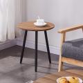 Wooden Round Side Tables Small Retro Coffee Table Sofa End Tables For Living Room. 