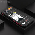 Hontinga for iPhone 11 Pro Max Case Side Design Phone Cover Anime Uzumaki Naruto Cover Square Edge Pattern Liquid Silicone Trend Case. 