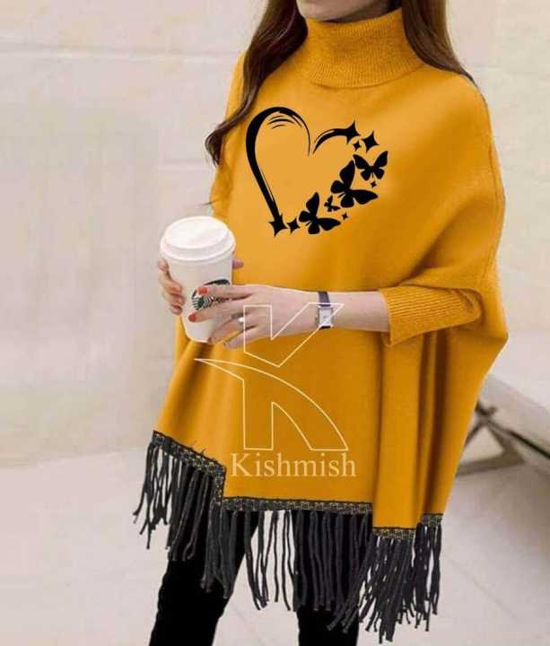 Women's%20Winter!%20Printed%20Fleece%20Poncho%20For%20Women%20Cute%20Heart%20And%20Butterflies%20Printed%20Poncho%20For%20Girls%20-%20Image%207