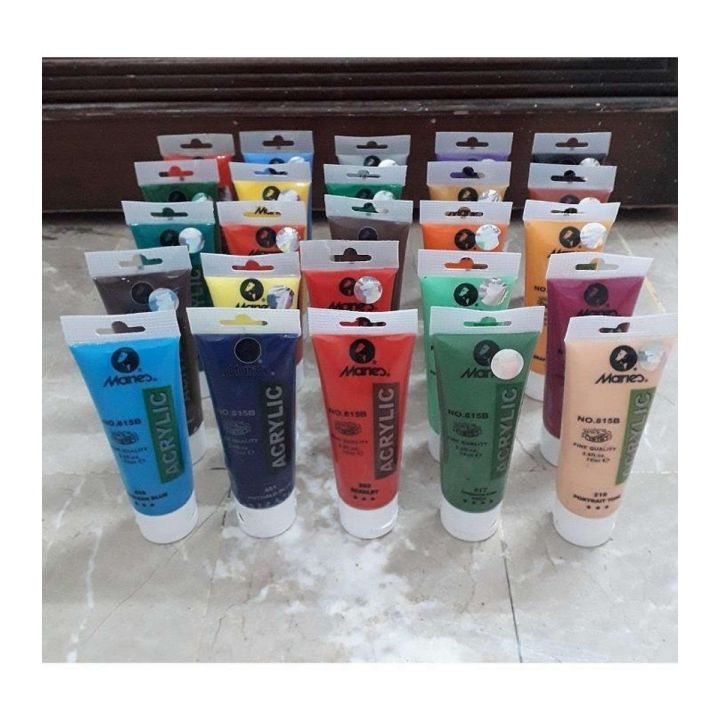 Set of 25 Colors, 75 ml Acrylic Colors Paint Tubes, Marie's Painting Colours