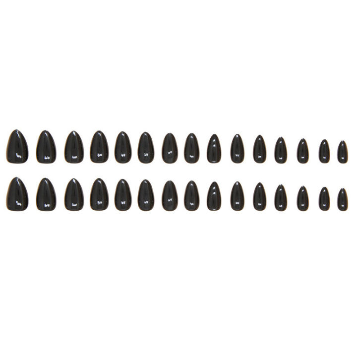 24Pcs%20Cool%20All%20Black%20Fake%20Nails%20with%20Glue%20DIY%20Art%20Design%20False%20Nails%20Wearable%20Nails%20Stylish%20Pattern%20Artificial%20Nails%20-%20Image%205