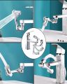 Universal Splash Filter Faucet 1080 Rotating Faucet Extender Aerator Non Splashing Swivel Sink Faucet Head with 2 Water Outlet Modes for Bathroom and Kitchen. 