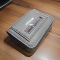 Boweisi Genuine Men's Leather Card Holder Storage Bags Blocking Zipper Thin Pocket. 