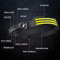 3Layers Induction Headlamp COB LED Sensor Head Lamp Built-in Battery Flashlight USB Rechargeable Head Torch 10 Lighting Modes Headlight. 