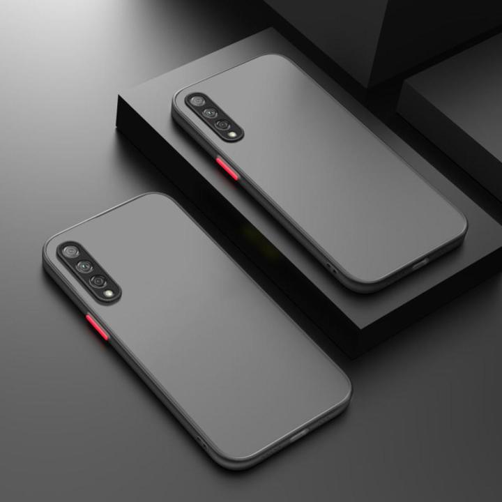 For Samsung Galaxy A30s Back Cover [Camera Lens Protection] Luxury Translucent Matte Protective Case Soft Silicone Bumper Shockproof Mobile Phone Cases