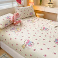 Cotton 800TC Bedsheet Sanrio Cinnamoroll Hello Kitty Fitted Bedsheet Queen King Size. 
