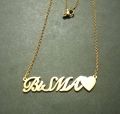 BISMA NAME NECKLACE PENDANT LOCKET ; STAINLESS STEEL. 