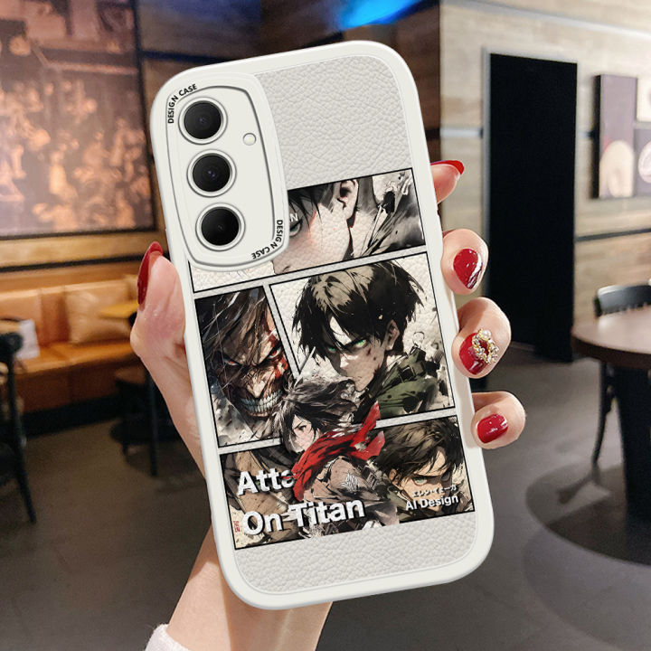 BILI for Samsung A35 5G Cover Attack on Titan Lens Protection Soft PU Leather Phone Cases