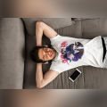 Khanani's BTS graphic printed t shirt for men. 