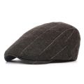 Panda Online Fashion Men Middle Old Aged Cap British Style Classic Plaid Hairy Berets. 