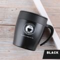 Coffee Travel Cup / Mug With Lid Spoon (Stainless Steel) BORREY Coffee Mugs Creative  Coffee Mug Warmer With Handle Metal Tea Cup 300-ml. 