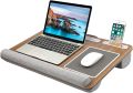HUANUO Lap Desk - Fits up to 17 inches Laptop Desk, Built in Mouse Pad & Wrist Pad for Notebook, MacBook, Tablet, Laptop Stand with Tablet, Pen & Phone Holder - HNLD6. 