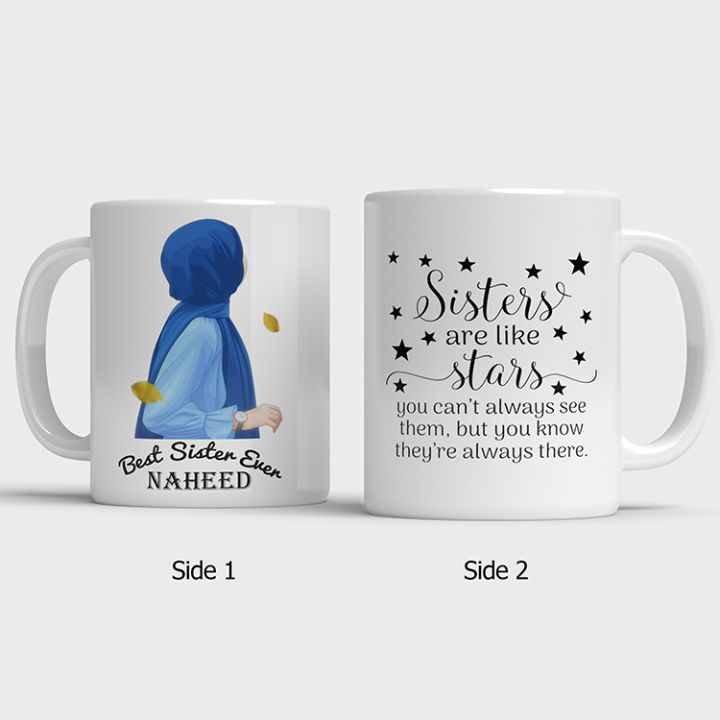 Madee 100% customize white unique coffee mug, sister birthday gift, sister gift, sister day gift, sister birthday gift items, gift for girls, gifts for girls on birthday, best friend gift, best friend anniversary gift