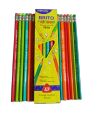 One Pack of Brito Rainbow Lead Pencils with Erasers Tip (12Pcs). 
