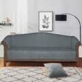 Line Embossed Ultrasonic Quilted Sofa Cover Set Grey. 