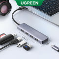 UGREEN USB Hub 3.0, Ultra Slim 4 Port USB 3 Hub with 5Gbps Data Transfer, Po-wer Supply Port, Multiple USB Port Extension Hub for Laptop, PC, MacBook, iMac, Xbox, PS4/PS5S, Hard Drive. 