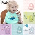 LDM Cartoon Silicone Baby Bibs Waterproof Feeding Stuff Children Apron. 