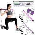 Portable Gym Pilates Studio For Workout With Resistance Band Adjustable Exercise Stick. 