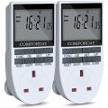 Comforday Timer Plug Socket -7 Day Programmable Switch Timer 2 Pack Digital Plug in Timer with LCD Display Programs and Random Mode. 