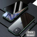【NShisasN】Magnetic Tempered Glass Metal Privacy Case For iPhone 11 12 13 14 15 Pro Max Anti-Spy 360 Protective Cover For Iphone XR XS Max. 