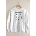 White Adventure Fleece Full Sleeves Pull Sweat Shirt. 