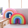 Neck Pillow Soft Texture Stuffed Rainbow U Shape Kid Pillow. 