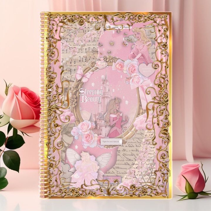 Pink Aesthetic Vintage Magic Notebook - Premium A4 Spiral Journal for ...