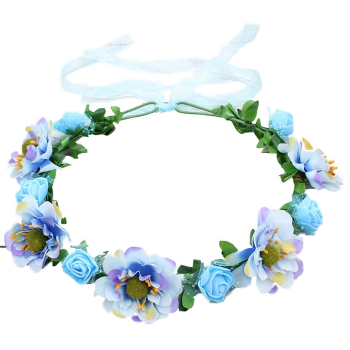 Baby Girls Floral Crown Headband – Adjustable Flower Wreath for Ages 1-10