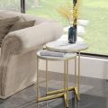 Skyrise- 2 Pieces side table Nesting Table coffee table/center table With iron Base and Wooden Top. 