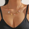 Epoch Bohemian Pendant Necklace Cherry Lip Heart Necklace with Cu Zirconia for Women Stylish Women Neck Jewelry with Multiple Pendants Hollow Design Beach Vibe Necklace. 