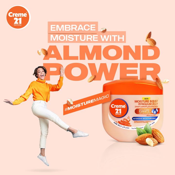 Creme 21 Germany Moisture Boost Petroleum Jelly with Vitamin E & Almond Oil Pure Jelly for Ultra Dry Skin 100ml