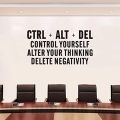 nspirational Quotes Wall Stickers - Office Gym Motivational Wall Decals - Office Desk School Classroom Positive Home Vinyl Art Wall Decor - CTRL+ALT+DEL 21"X11". 