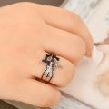 Valentine's Day Matching Vintage Cross Couple Rings Personality Trend Hip Hop Style Adjustable Rings for Men Women Fashion Jewelry. 